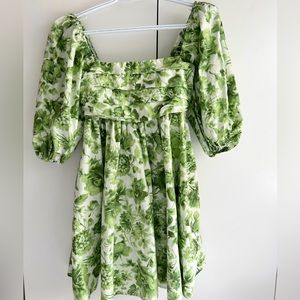 Abercrombie Ruched Puff Sleeve Poplin Mini Dress (Petite)